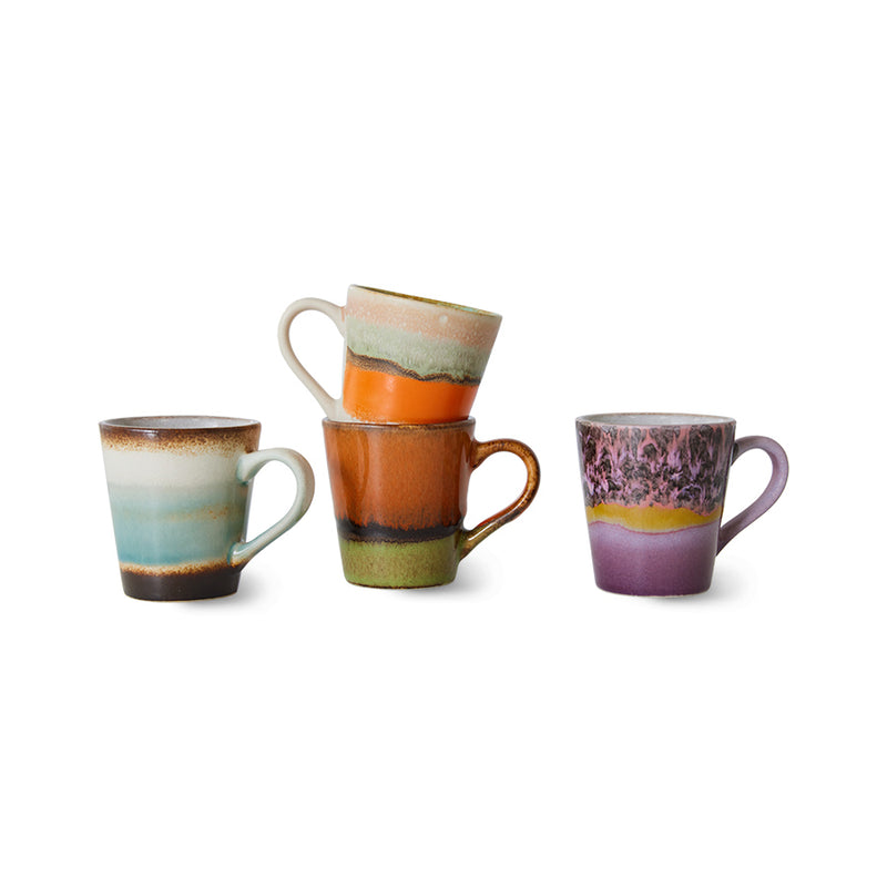 HKliving - Set of 4 70s Ceramics Americano Mugs